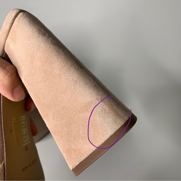 Free People 38 US 8 Margo Suede Mules Sand Square Platform Chunky Open Toe - Picture 8 of 11